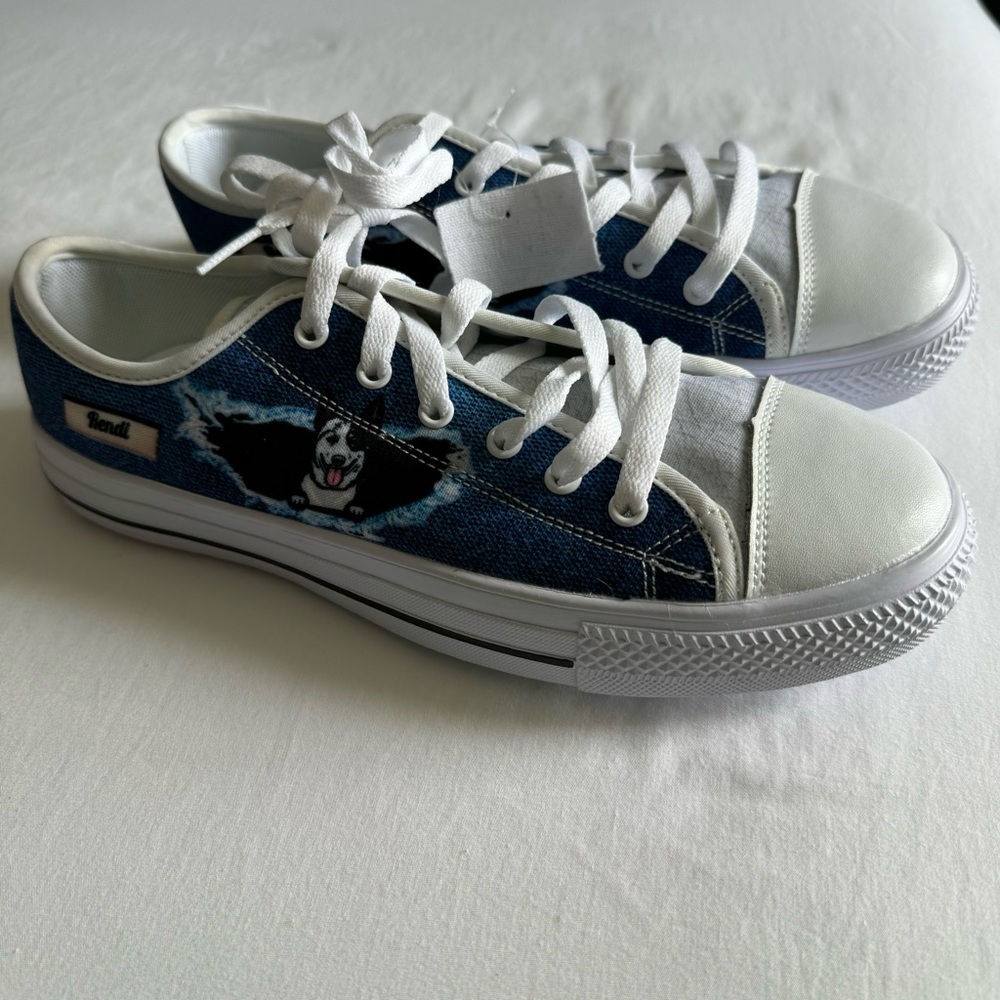 Rendi Low Top Classic Dog Picture Canvas Shoe Size 39